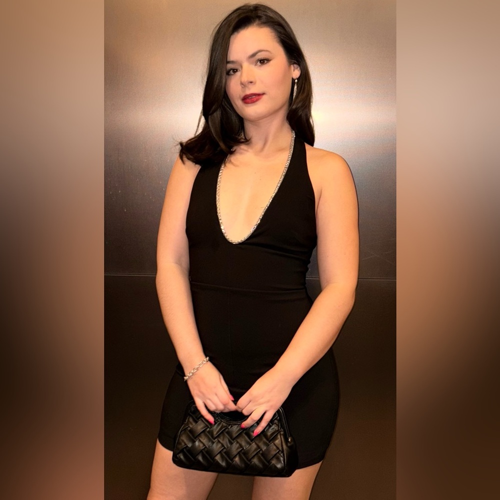 Zara Black Halter Cocktail Dress